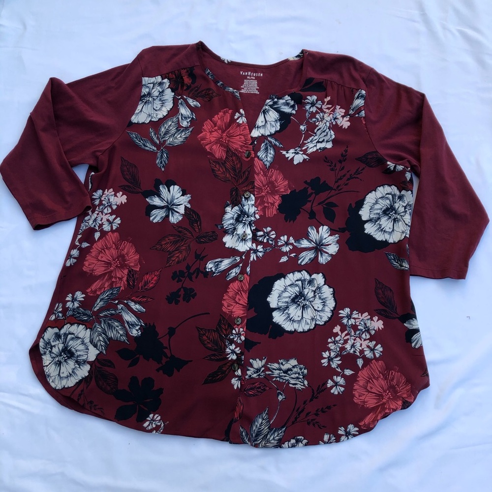 Van-Heusen burgundy blouse